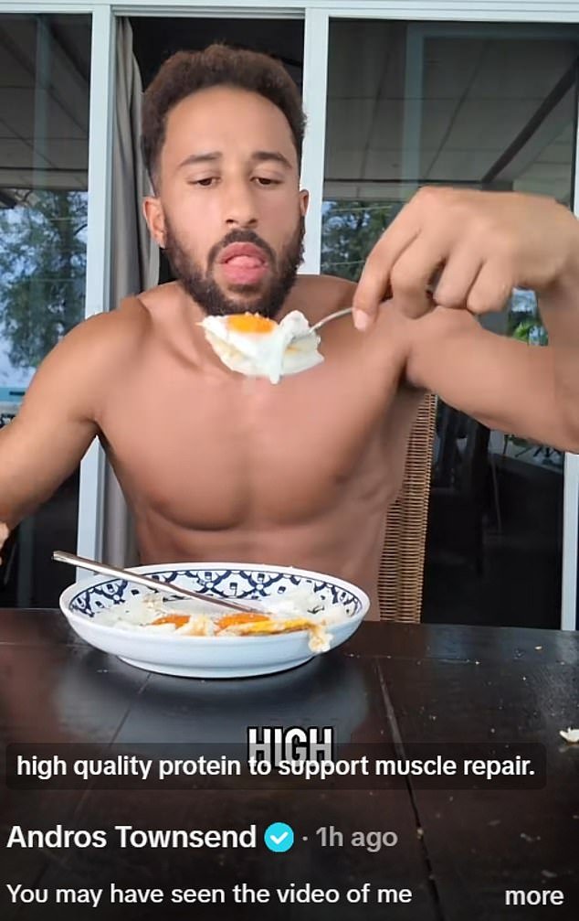 Andros Townsend says his diet acted as his medicine after he was run over by a pitch roller